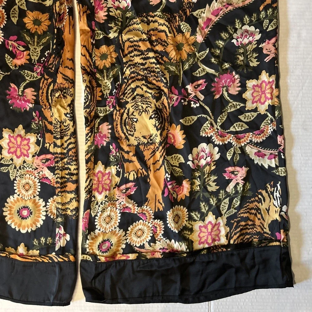 FREE PEOPLE Dreamy Days Pajama Set Women's Plus Size 2XL Tiger & Botanical Print